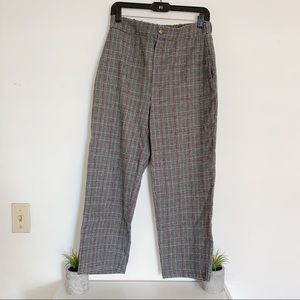Plaid paper bag pants